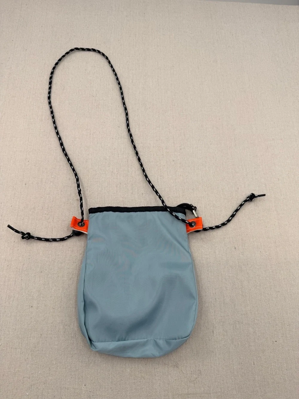 Light Blue Nylon Crossbody Pouch Bag